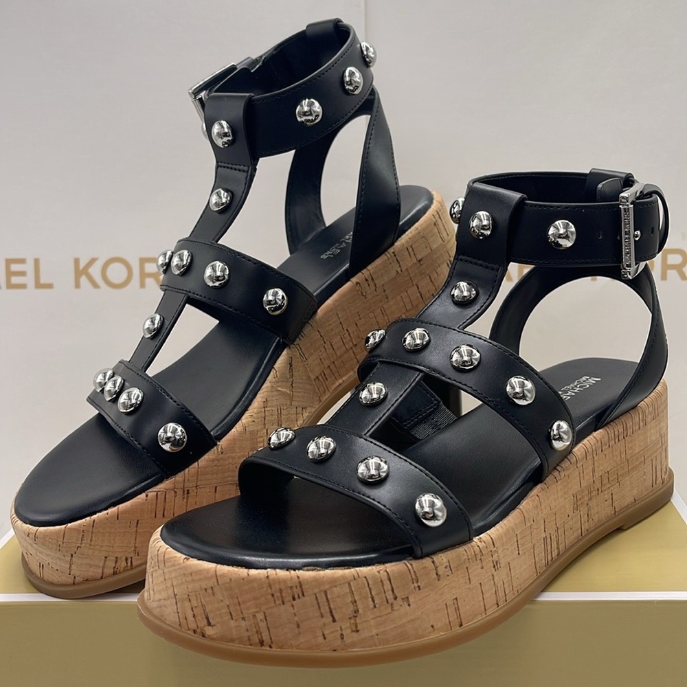 MICHAEL KORS Selah Studded Platform Gladiator Silver Studded Sandal
Black
New - Picture 15 of 16